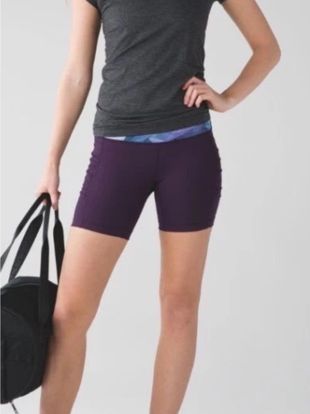 Lululemon  Bike Speed Track Shorts  4 Deep Zinfandel Pockets Multi Purple 6” Ins